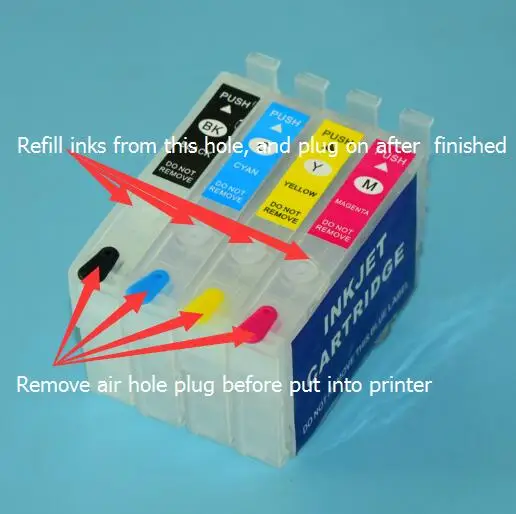 AU 212XL Refillable Ink Cartridge With Disposable Chip For Epson