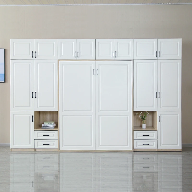 Invisible Multifunctional Wardrobe Integrated Folding Bed, Combination Study Room Bedroom Hidden Wall Cabinet Bed Bedroom Set