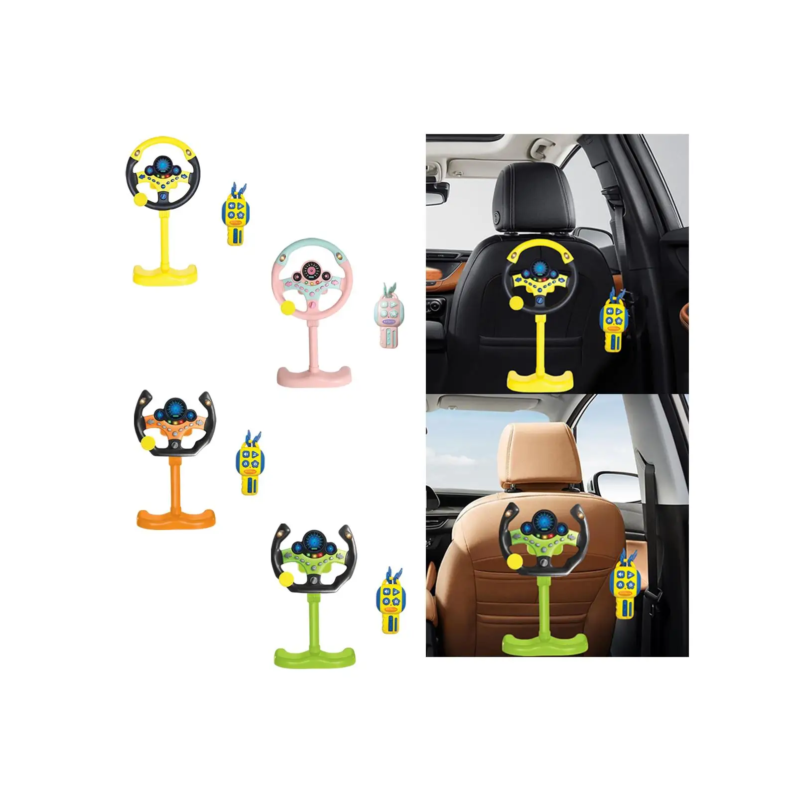 Steering Wheel Pretend Driving Toys Sounding Toy with Music Key with Light Sound for Boys and Girls Toddlers Baby Children Gifts 4