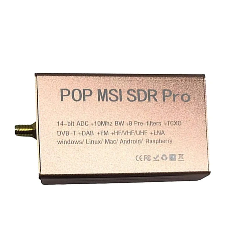 

-MSI SDR Pro HF/VHF/UHF SDR Receiver RSP1 10Khz-2Ghz Gold-Yellow Aluminum Alloy For Sdrplay Driver & Software