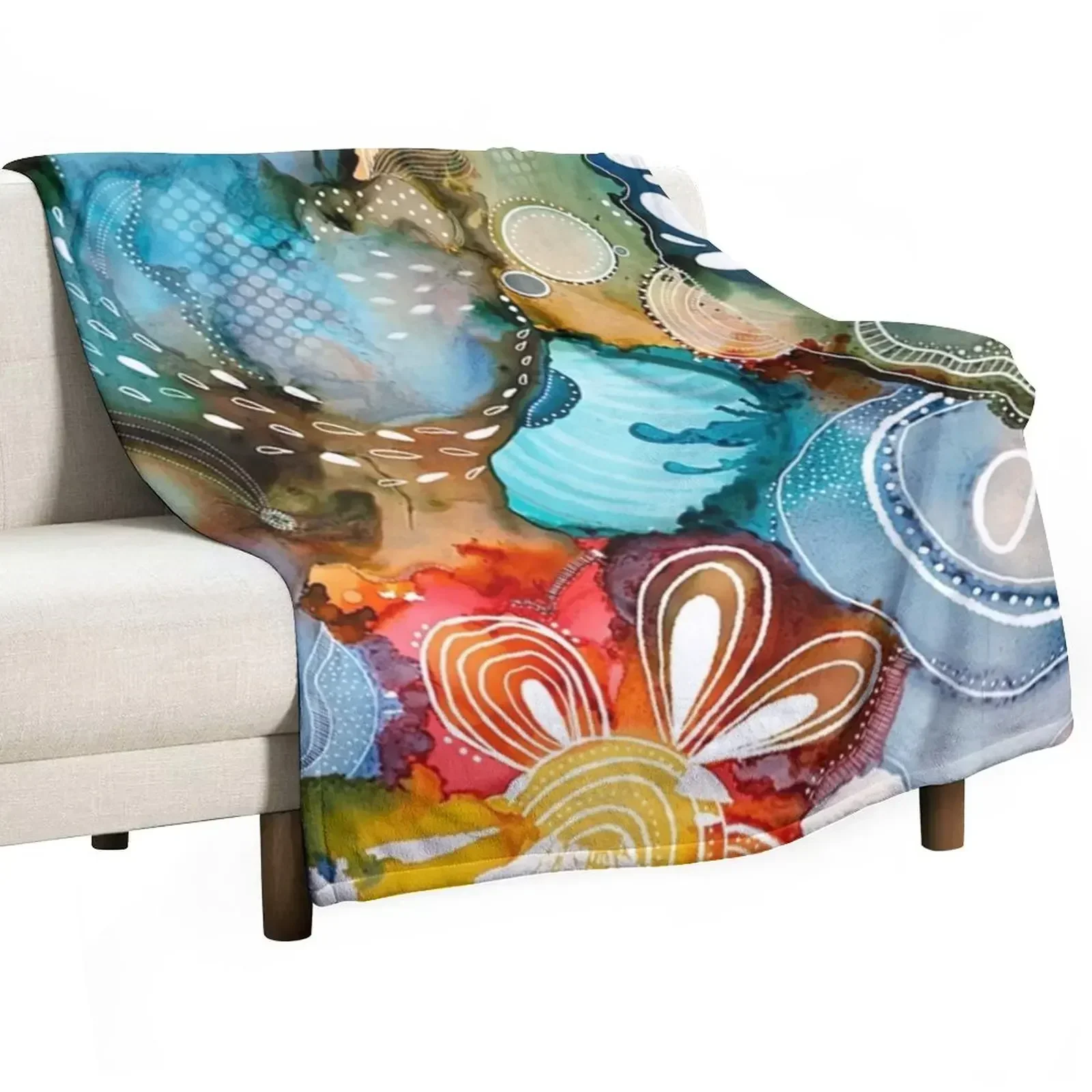 

Colorful floral abstract Throw Blanket Cute Fashion Sofas Blankets
