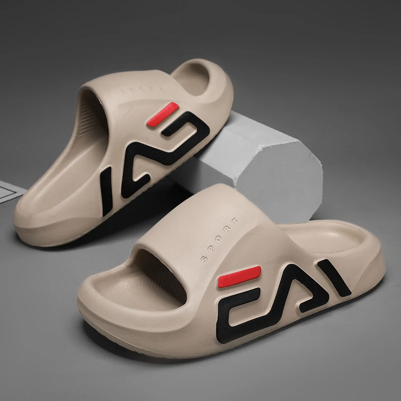 Modische Sport-Slide-Sandalen für Herren, trendige Plateau-Hausschuhe mit dicker, weicher Sohle, bequeme Indoor- und Outdoor-Sport-Slides – Detail 12