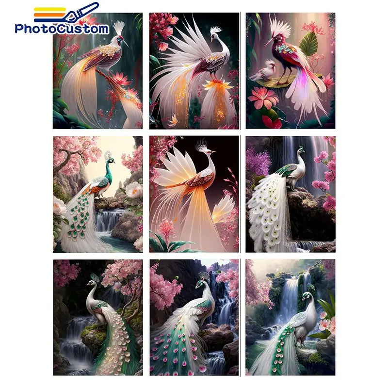 

PhotoCustom Interior Painting By Number Peacock Adults Crafts Painting By Number Animal Painting Home Decor