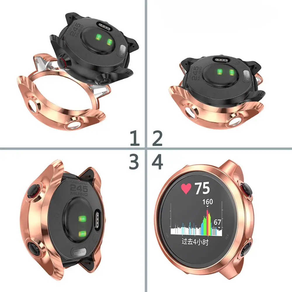Watch Protective Case For Garmin Forerunner 245 / 245M Soft TPU Screen Protector Cover