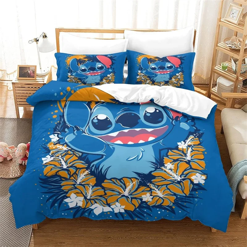 

Cartoon Anime Stitch and Lilo Duvet Cover Set Children Adult Teenager Duvet Cover Bedding Bedroom Decoration Room Special