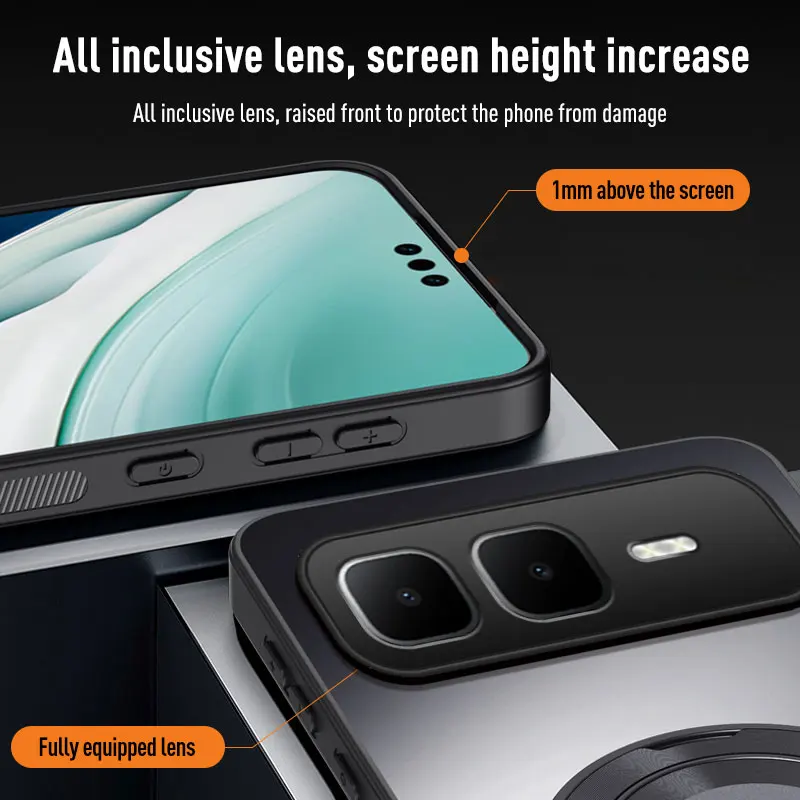 Magnetic Ring Stand Phone Case with Magsafe and Lens Protection