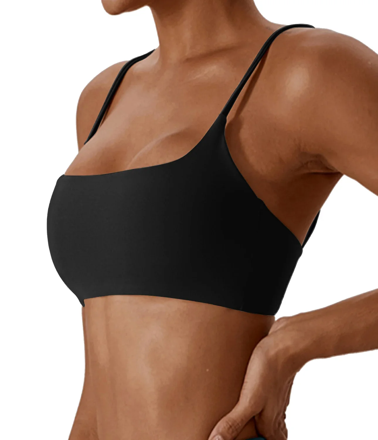 Superweicher Stoff-Sport-BH, hochwertige Yoga-Kleidung für Damen, Fitness-Lauf-BH, sexy gestrickter Träger-BH