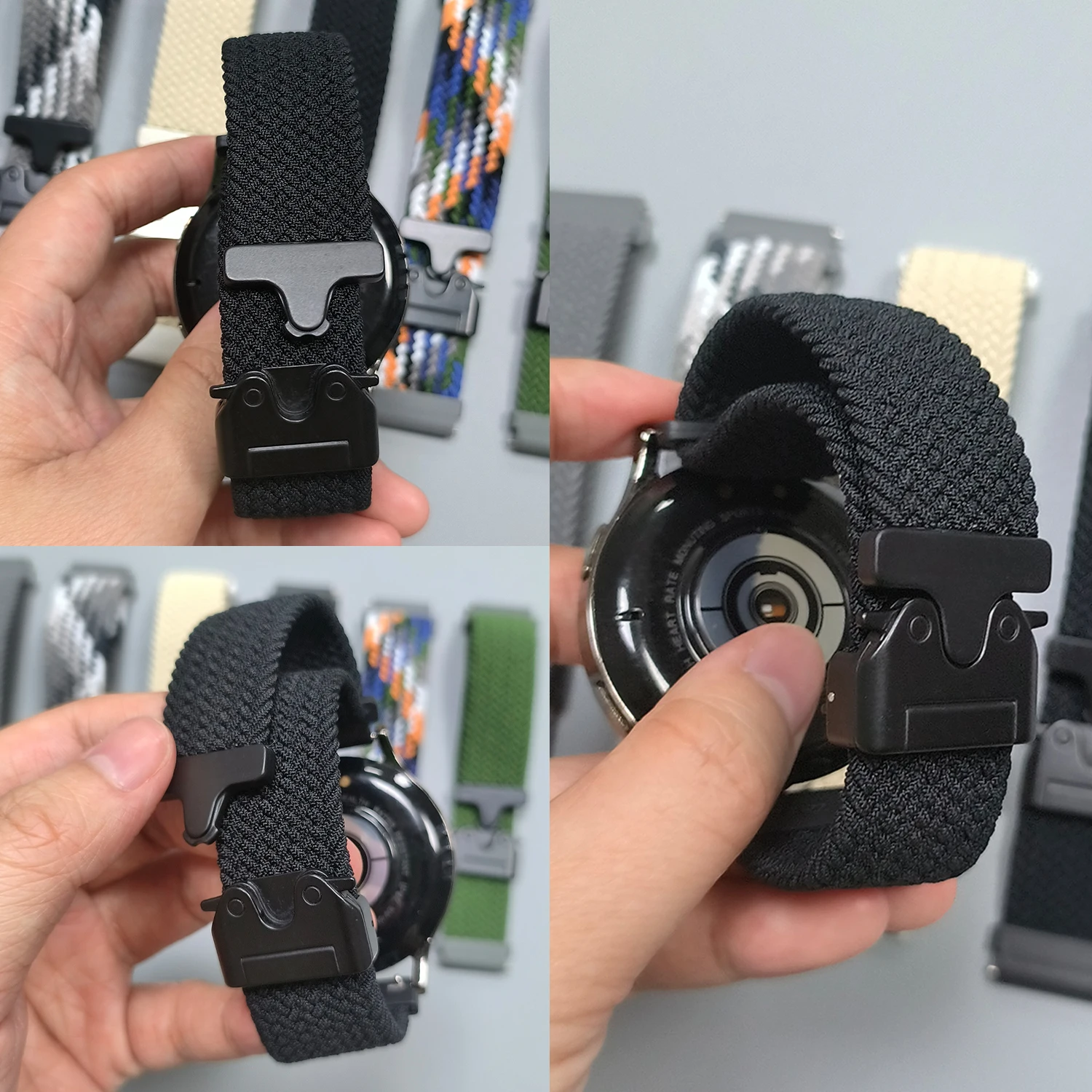 Braided Parachute Buckle Nylon Watch Strap - 20/22mm Adjustable Bracelet