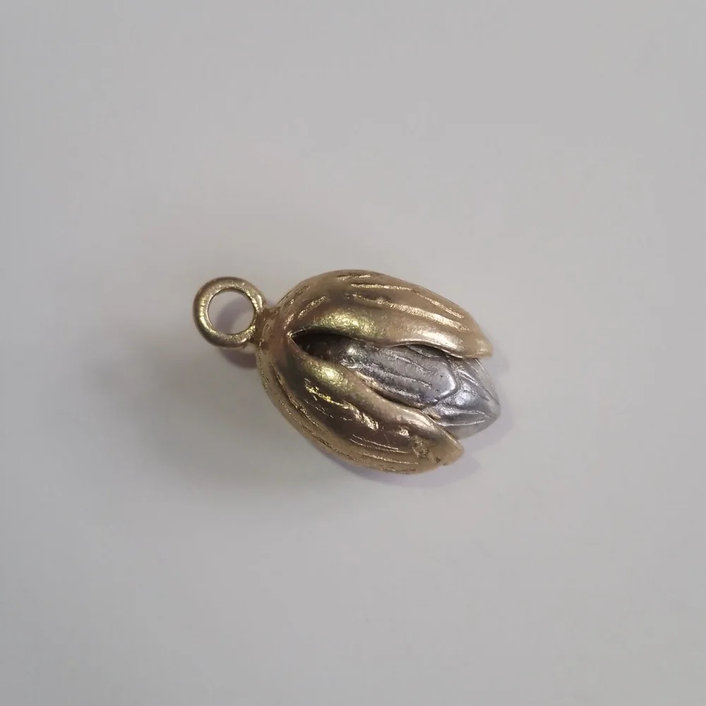 

Латунные креативные фисташевые орехи ручной работы, украшения «сделай сам», миниатюрный брелок, подвеска, аксессуары, домашний декор, подарок a2230 a3877