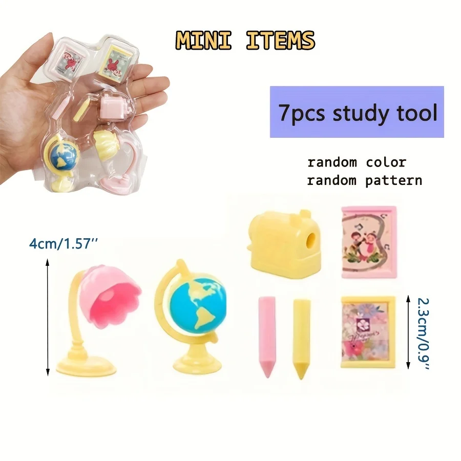 Charming Dollhouse Beach & Study Accessory Set