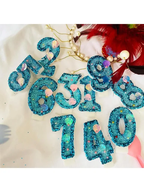 Bougies de gâteau d'anniversaire numéro 0-9, fournitures de fête d'anniversaire de mariage 6