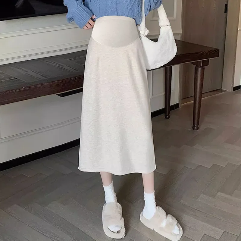 Maternity Skirt Split Design Autumn Collection Half-length Spring Summer Autumn Seasonal Women Pregnant Ladies A- Line Skirts