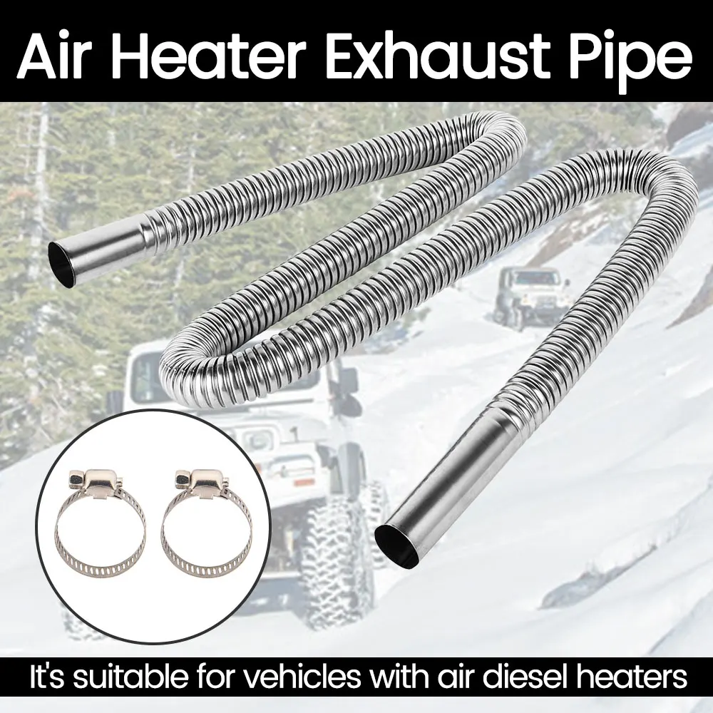 120/200CM Exhaust Pipe Stainless Steel Flexible Exhaust Hose Diesel Gas Vent Hose for Car Air Diesel Parking Heater Accessories