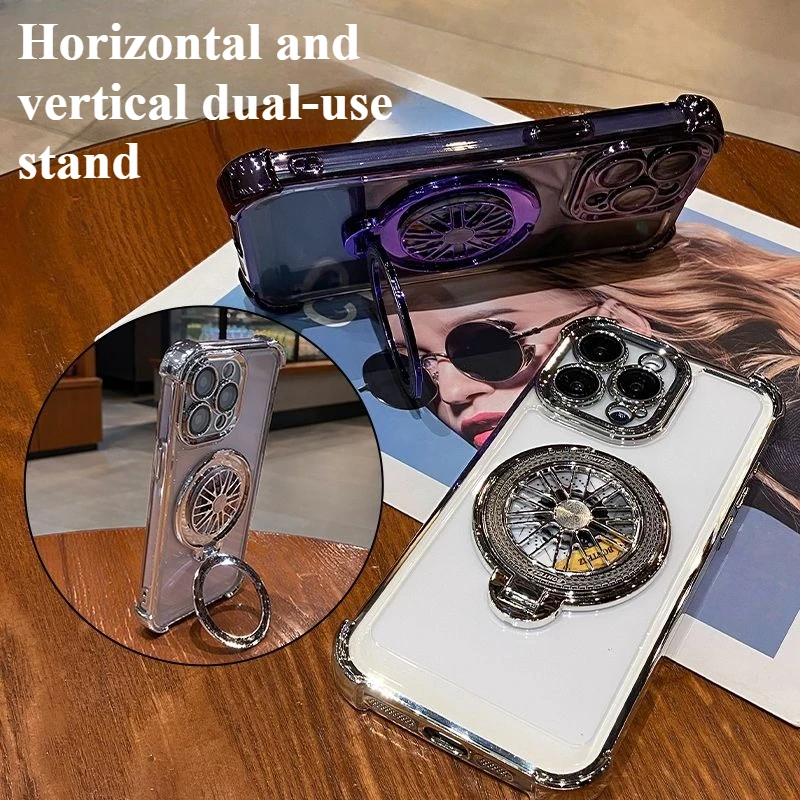 Magnetic Stand Case with Anti-Drop Corners and Built-in Lens Cover