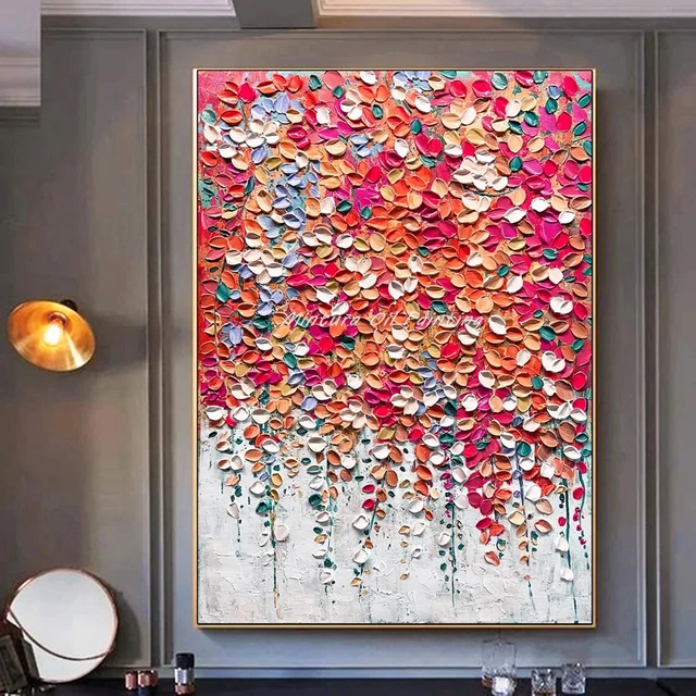 Mintura,ขนาดใหญ่ Handpaintd เนื้อดอกไม้บนผ้าใบ,โมเดิร์นบทคัดย่อ 3D มีดโปสเตอร์ศิลปะ,ภาพผนัง,ตกแต่งบ้าน 1
