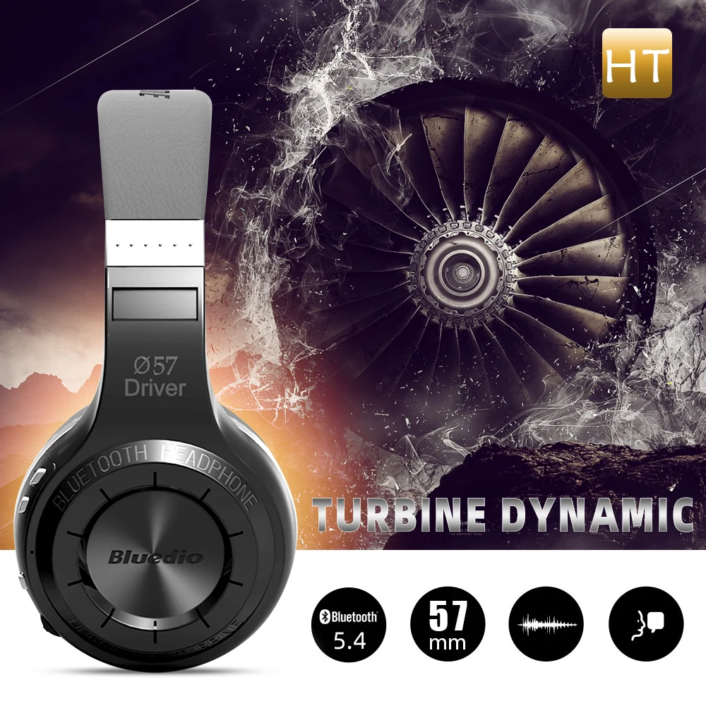אוזניות אלחוטיות Bluedio HT Bluetooth 5.4 HIFI Sound אוזניות חוטיות 57mm רמקול מיקרופון מובנה 650mAh סוללה