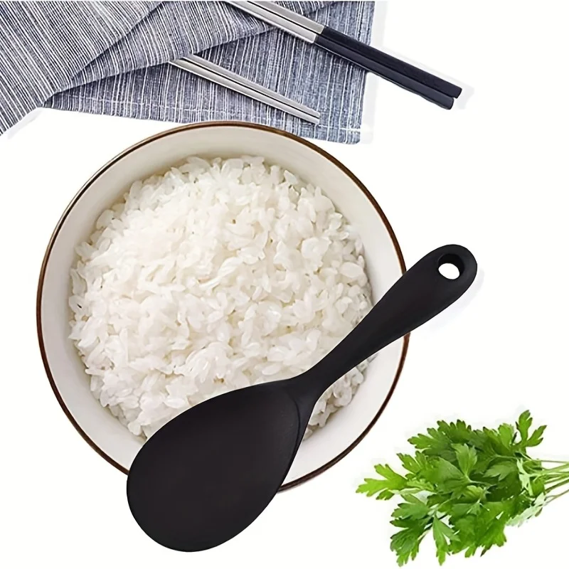 Silicone Rice Paddle Spoon, Non Stick Heat Resistant Kitchen Gadge Rice Spoon, Scooper, Spatula, Spoon Paddle, Ri