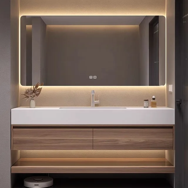 อ่างล้างหน้าแบบรวมคอเรียนแผ่นหินไม่มีรอยต่อตู้ห้องน้ำแบบโค้งงอได้ร้อนรวมกับโถสุขภัณฑ์อ่างล้างหน้า 4