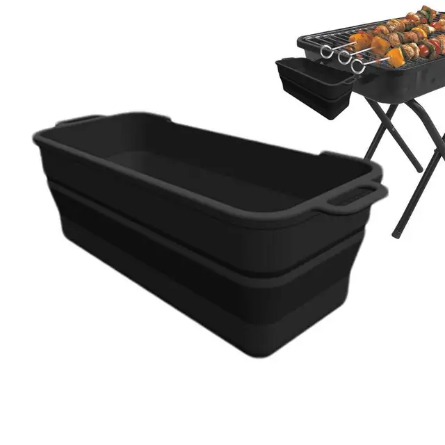 Grease Catcher Bélések Grillező Csepegtető Serpenyő -Szilikon Bélés Színű Hordozható Csepp Betét A Kültéri Piknik Konyhai Szerszámokhoz