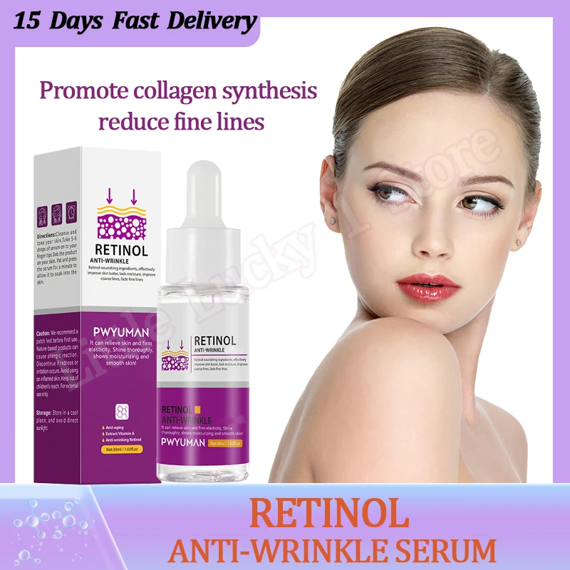

Retinol Wrinkle Remove Facial Serum Anti-Aging Lifting Firming Fade Fine Lines Whitening Moisturizing Repair Dull Skin Care 30ml