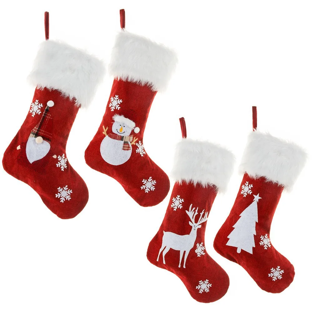 Christmas stockings Personalized Name Christmas Decorations with Lights Embroidered Name Children's Holiday Gifts Bag