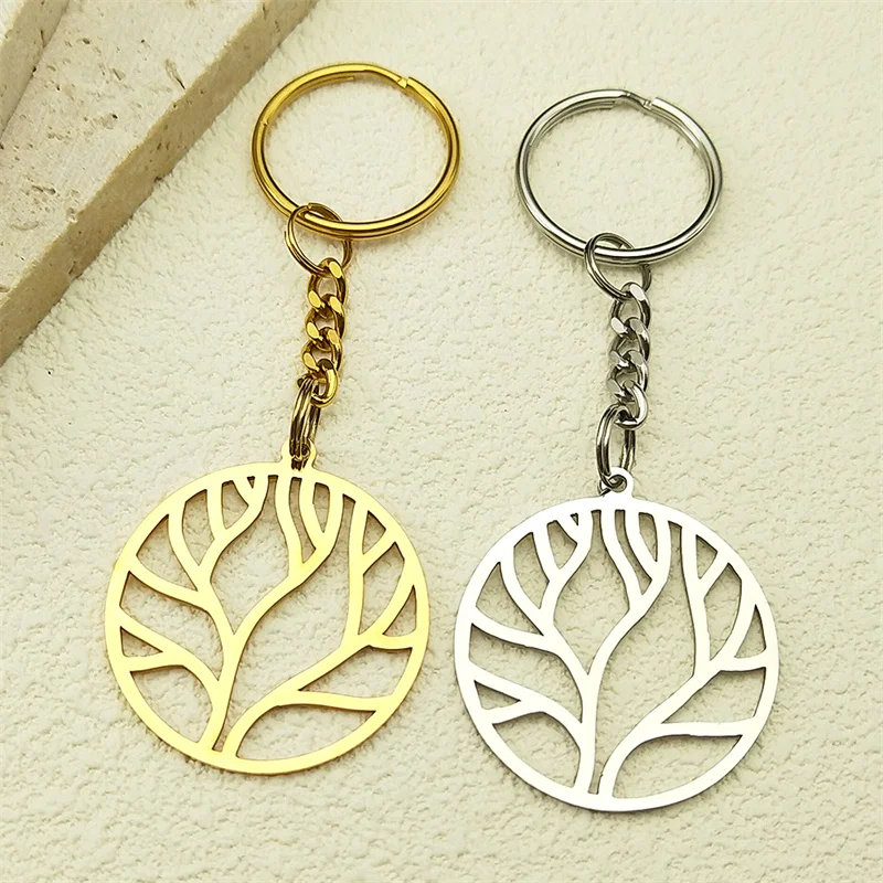 Baum des Lebens Hohl Schlüsselanhänger für Frauen Männer Edelstahl Gold Silber Farbe Liebe klassische Tasche hängen Schlüsselanhänger Schmuck Geschenke