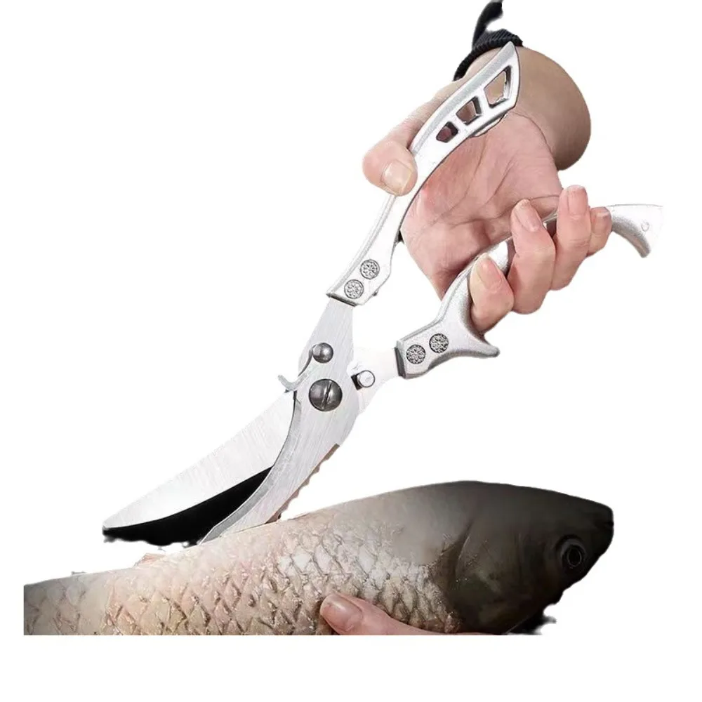 Stainless Steel Poultry Shears Spring Loaded Labor-saving Kitchen Shears Sharp Chicken Bone Kitchen Scissors Crab