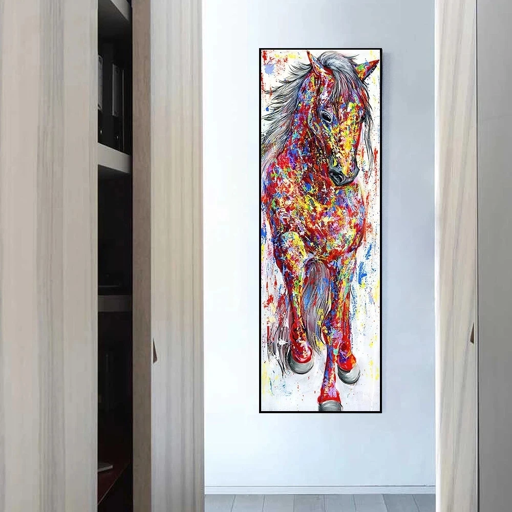 Big Diamond Painting DIY Animal Abstract Standing Horse Full