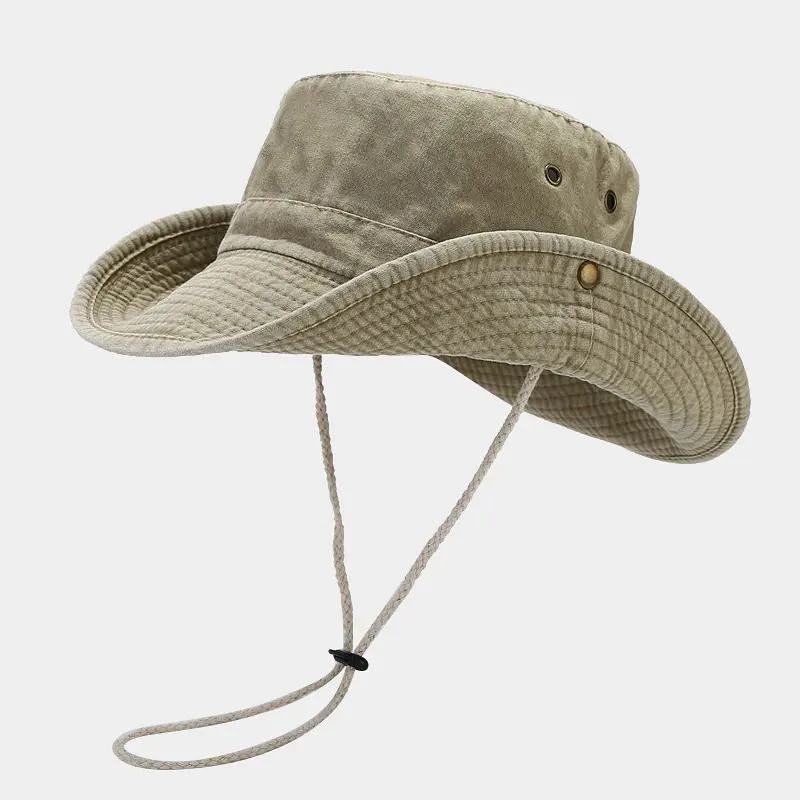 LDSLYJR Four Seasons Cotton Solid Bucket Hat Fisherman Hat Outdoor Travel Sun Cap for Men and Women 191 - Image 4