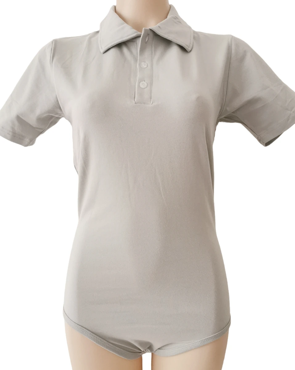 Adult grey bodysuit polo onesie abdl clothes