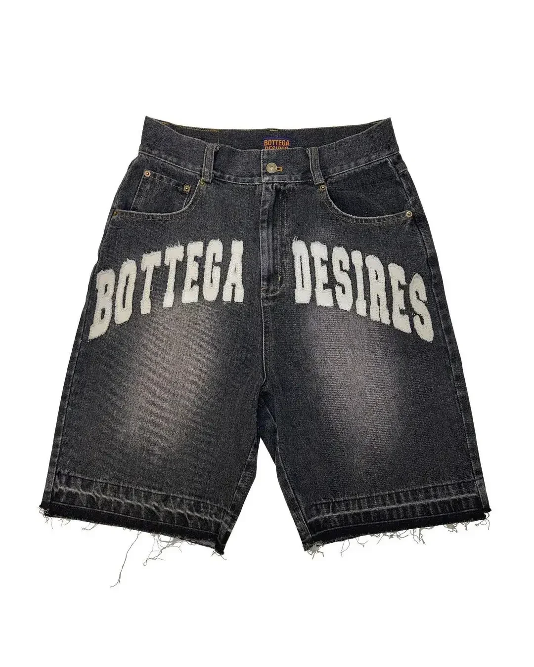 Denim Shorts Summer Jeans Shorts Dark style pattern printed denim shorts men's high street personality Harajuku style loose fashion wide leg ins five-point pants
