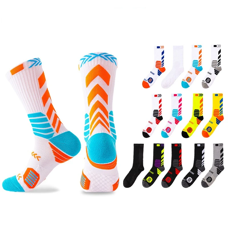 Men's and women's elite socks trend long tube basketball socks towel bottom sweat-absorbing breathable professional sports socks