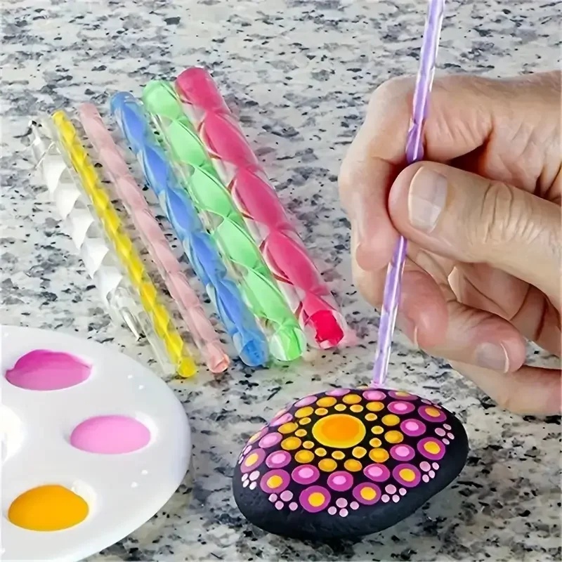 16PCS DIY Mandala Dotting Tools,for Painting Rocks Mandala Rock Painting Kit with Stencil,Acrylic Rods,Double Sided Dott