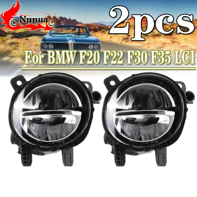 

1 Pair Car Front LED Fog Light Fog Lamp DRL Driving Lamp With LED Bulds 63177315559 63177315560 For BMW F20 F22 F30 F35 LCI