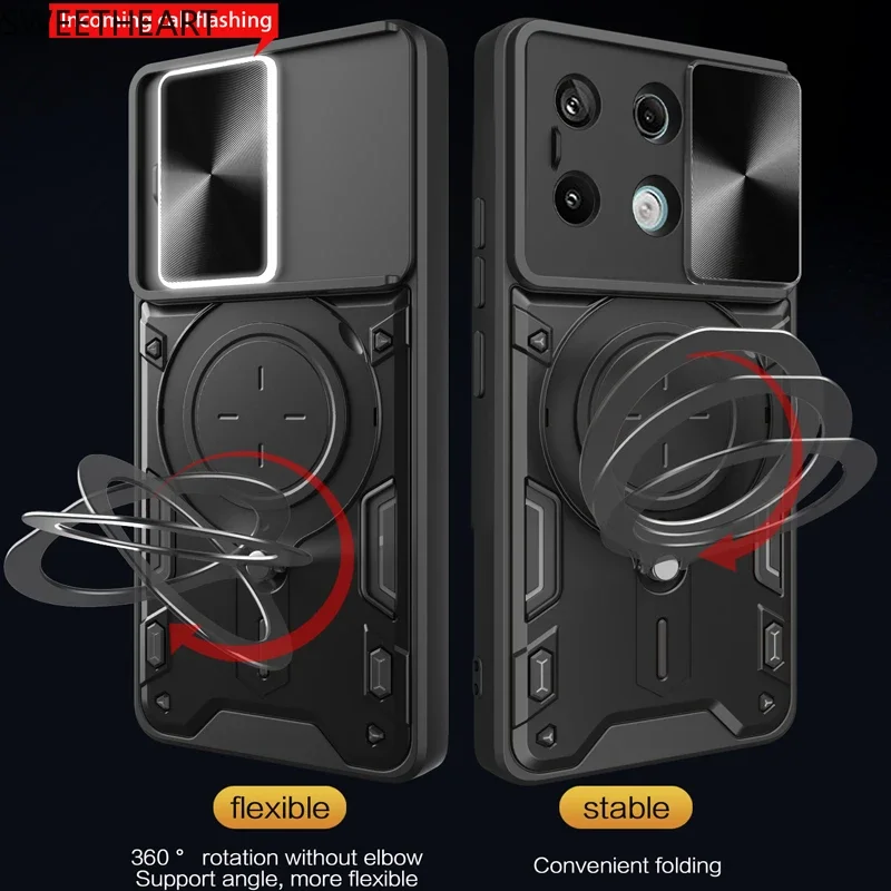 Coque de protection magnétique pour appareil photo Armor Slide pour Xiaomi Redmi Note 13 12 11 10 Pro Plus Redmi Note 13 12 12S 11S 10S 5G_voghion.com