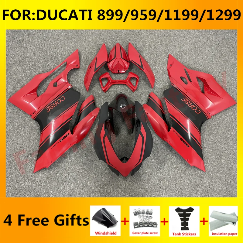 

Motorcycle Fairings Kit Fit for Ducati 899 1199 2012 2013 2014 Panigale 959 1299 2015 2016 2017 2018 full Fairing set red black