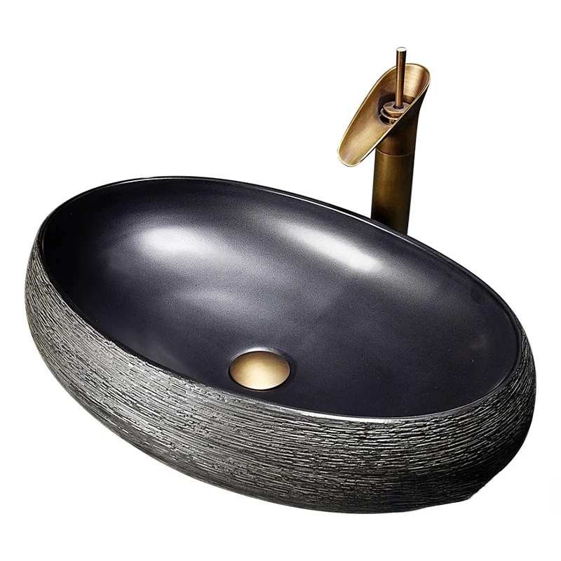 

Lavabo , lavamanos de arte para lavabo negro para el hogar