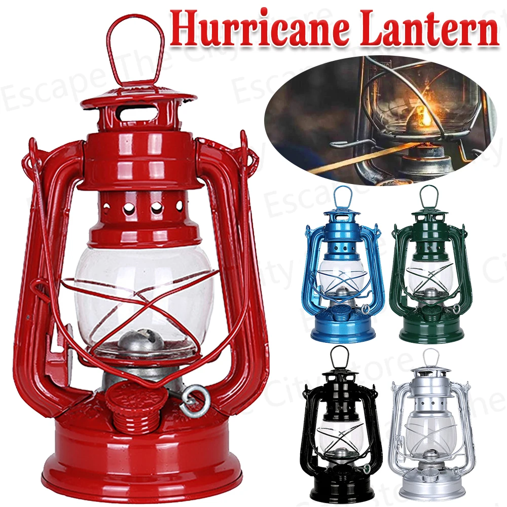 

Kerosene Lantern Vintage Fuel Camping Lanterns Metal Retro Table Lamps with Handle for Portable Outdoor Picnic Camping Supplies