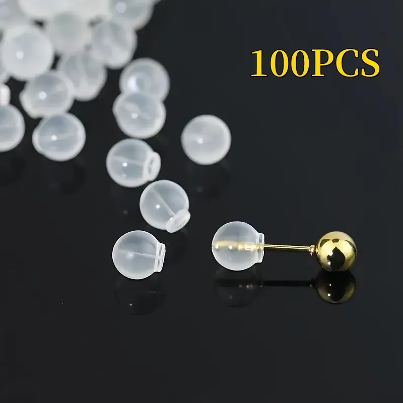 100 pièces de attaches de sécurité pour boucles d'oreilles, compatibles avec tous types de boucles d'oreilles, pour la fabrication de bijoux DIY (transparentes) 1