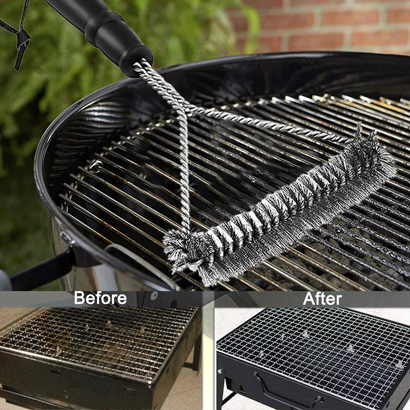 Barbecue Grill BBQ Brush Clean Tool Grill Accessories Stainless Steel Bristles Non-stick Cleaning Brushes Barbecue Accessories
