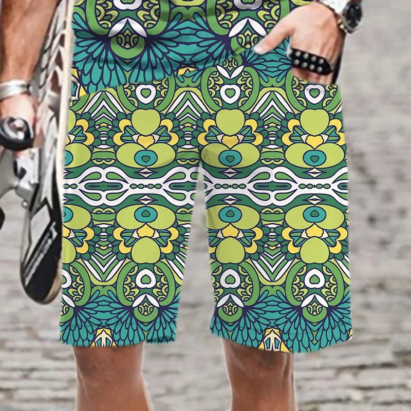 Harajuku 3D Ethnic Exotic Patterns Printed Beach Shorts Men Summer Vintage Swim Pants Fashion Streetwear Cool Trunk Board Shorts 6
