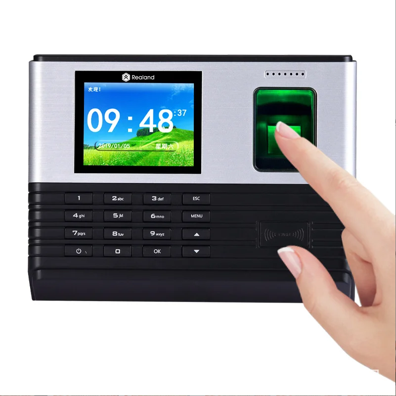Realand A-L355 2.8 Inch TFT Screen 5000 Fingerprint Time Attendance Optional for WIFI and Battery Backup
