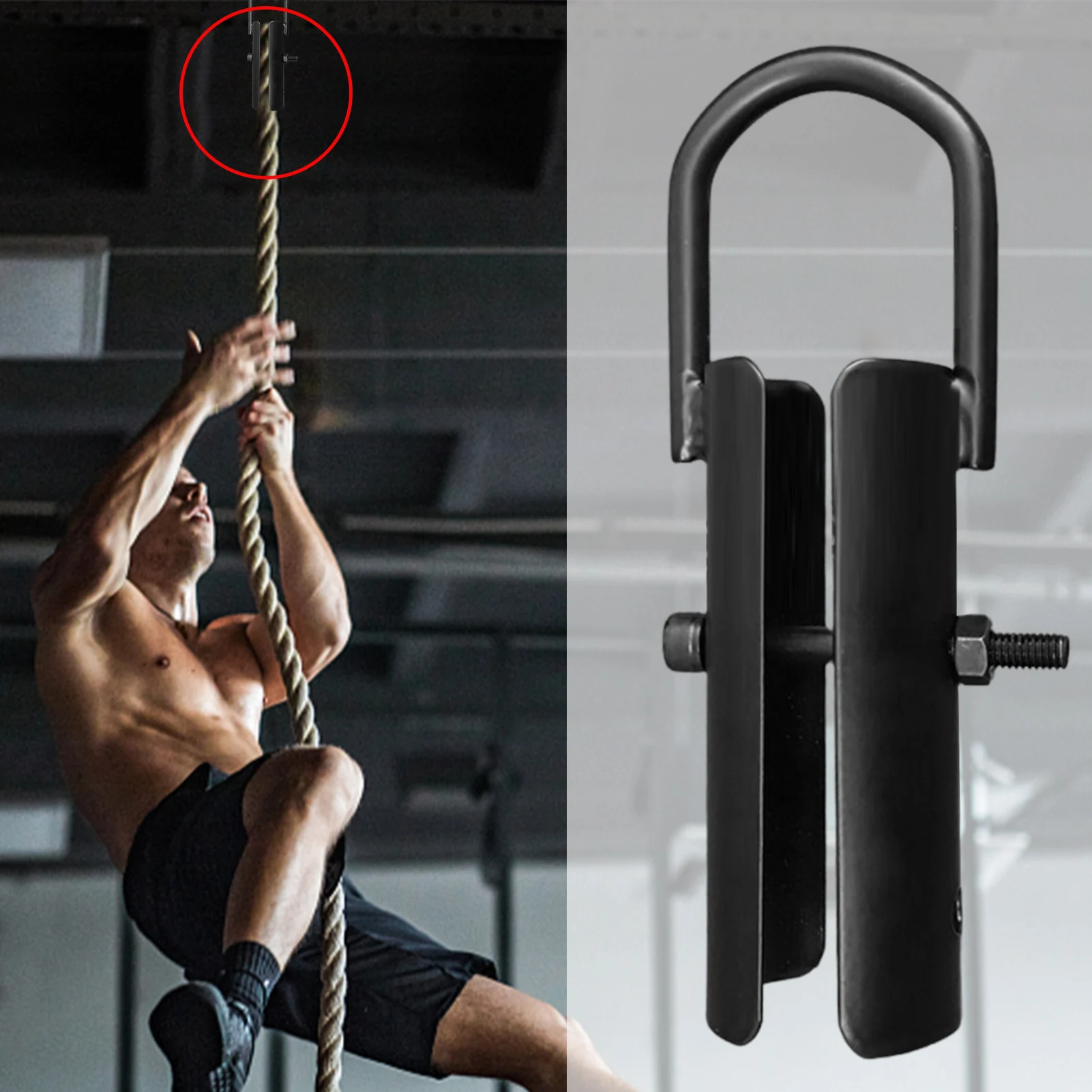 

Climbing Rope Clamp,Rope Climb Workout Rig Attachment Hook For 1.5 Inch Rope Clasp Fitness Equipment Strength Training