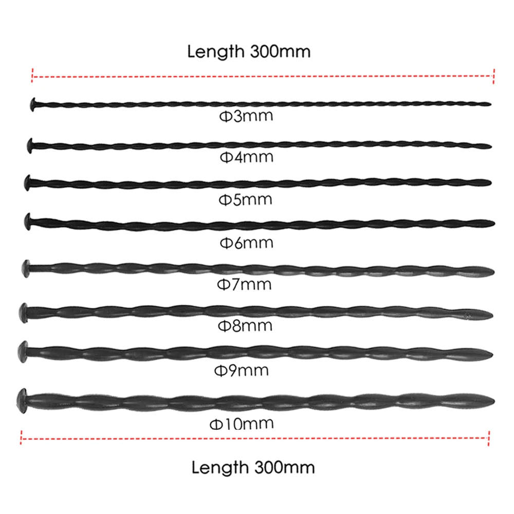 Penis Sex Toys 8Pcs/Set Silicone Chastity Holy Urethral Sound Beads Hollow Urethral Plug Probe Urinary Dilator Urethra Masturbation Rod 10mm