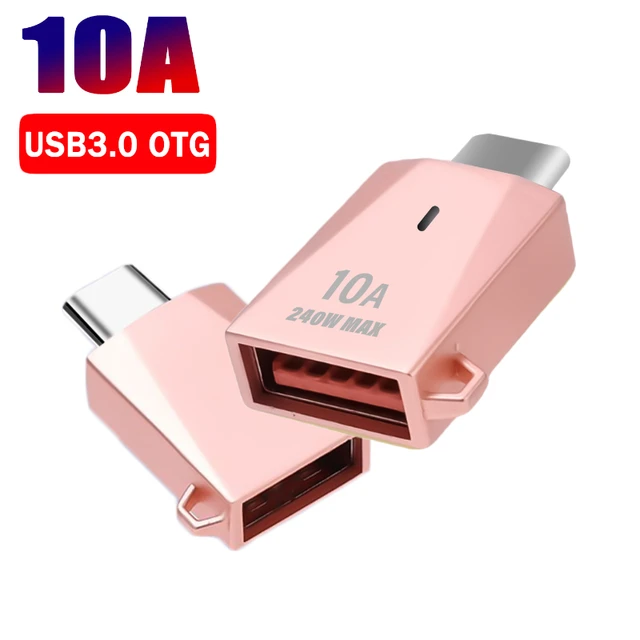 Adaptador USB A hembra a USB-C Macho Ultra Alta Velocidad 10A 240w – R7D  Store