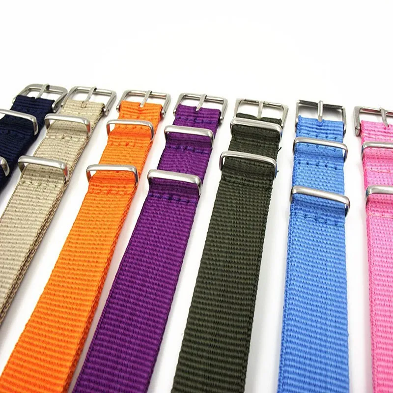 Wholesale 10PCS/Lot High Quality 16MM 18MM 20MM 22MM Nylon Straps Perlon  Straps Weave Straps Watch Strap Watch Band 13 Colors