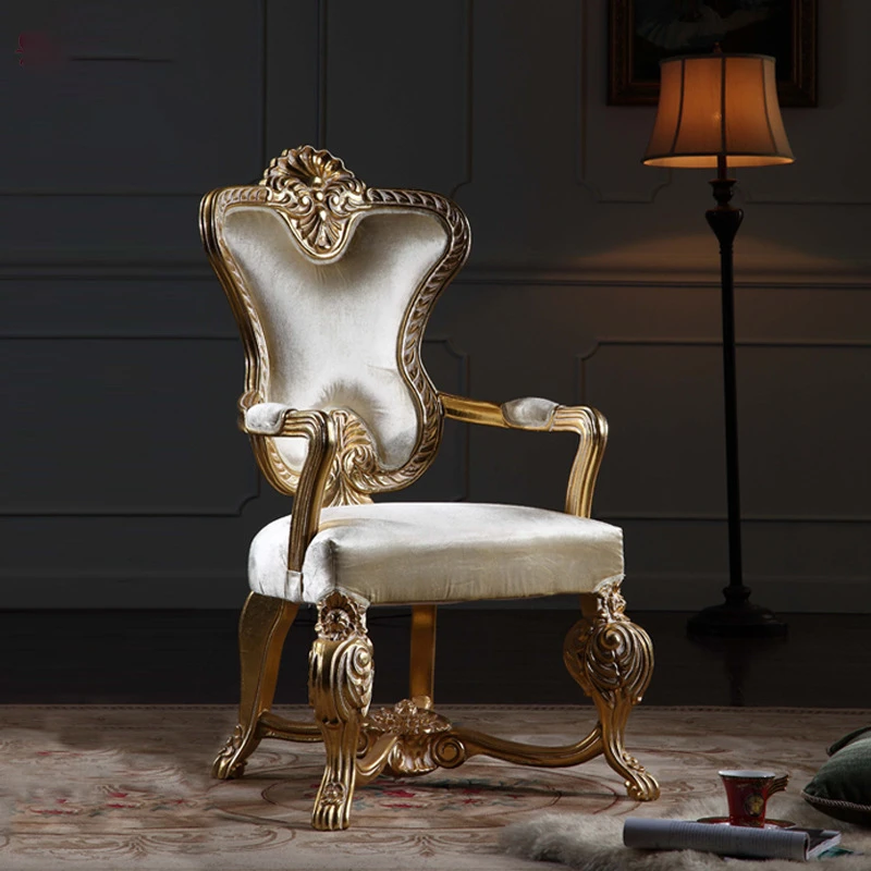 Neoclássica escultura em madeira maciça mobiliário estilo barroco poltrona  luxo europeu jantar cadeira com braços| | - AliExpress