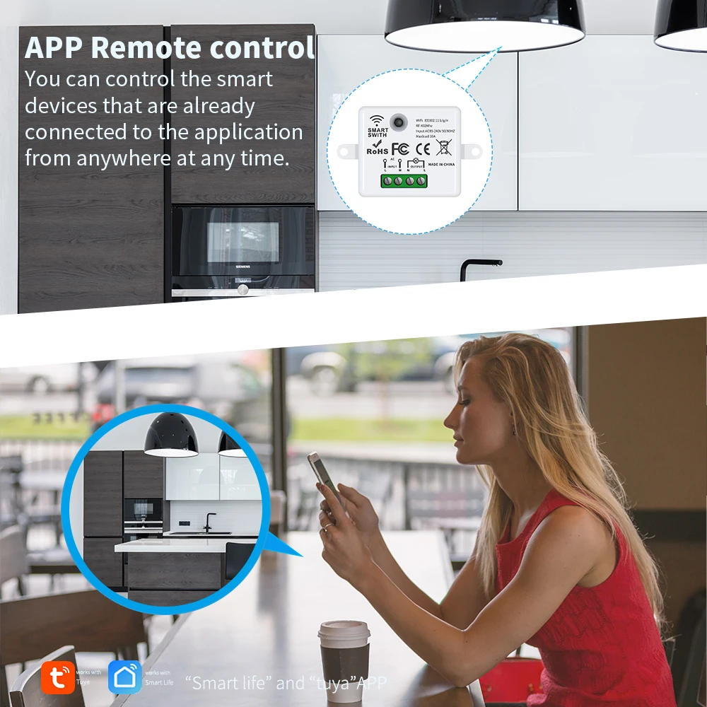 투야 와이파이 스마트 스위치 음성 제어 |   알렉사/구글/앱 원격 제어 지원 |   전원 차단 메모리/타이머 카운트다운/가족 공유