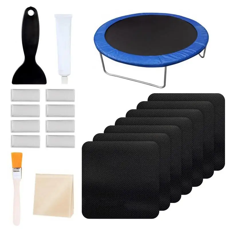 

19pcs Trampoline Patch Repair Kit Square Glue On Patches Repair Trampoline Mat Tear or Hole Trampoline