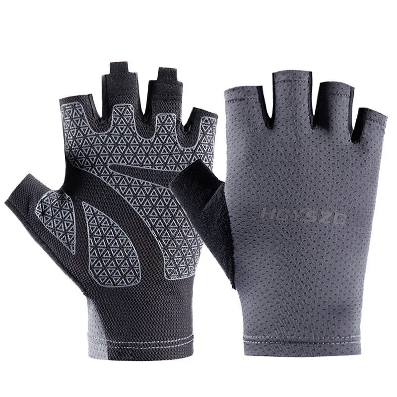 Ultra Thin gloves Ice Silk Half Finger Men Women Summer Sun Protection Breathable Non-slip Cycling Driving Fitness Fishing Glove